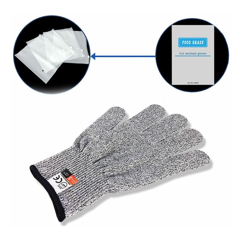 Cut Resistant Glove 3 Finger Stainless Steel Cut Resistant Gloves, Class 9  Protective Safety Work Gloves, Suitable for Kitchen/Outdoor Adventure (Size