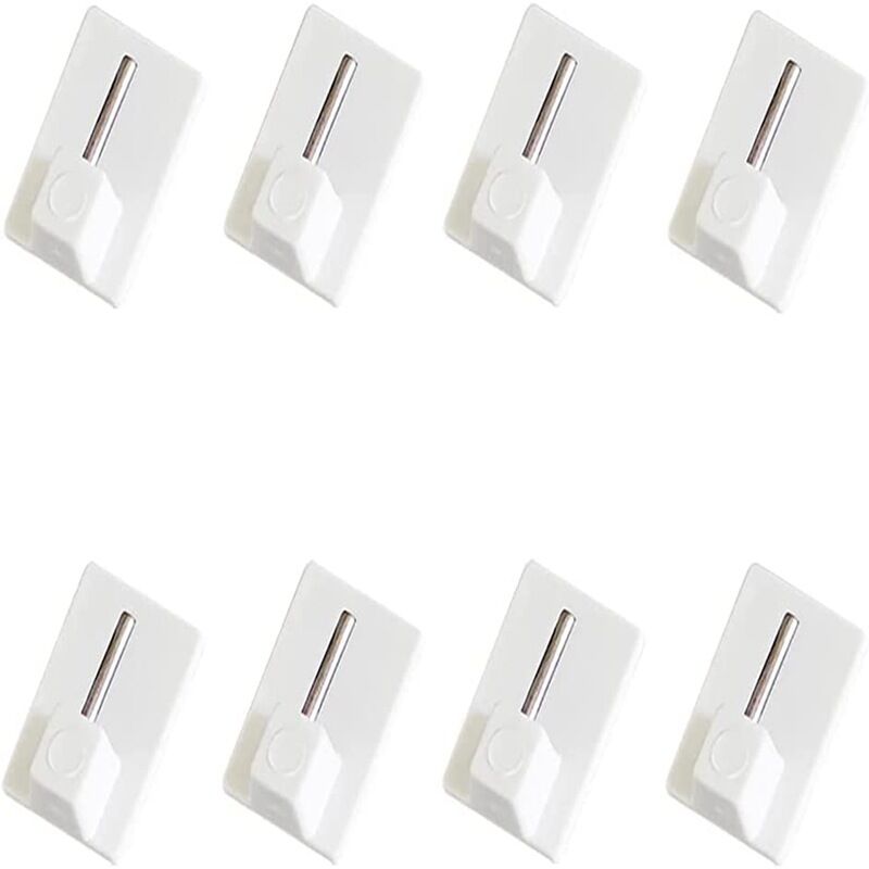 AlwaysH 20 pcs Adhesive Curtain Hooks for Curtain Rod Hook Self-adhesive  Curtain Hanger Without Drilling 1928mm