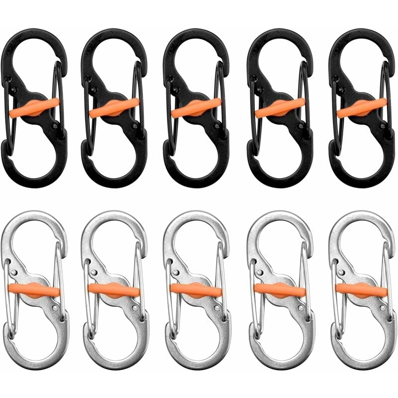 AlwaysH 10 Pack Small Stainless Steel Screw Snap Hooks Small Carabiner Mini  Keychain S Double Carabiner 35151.5mm