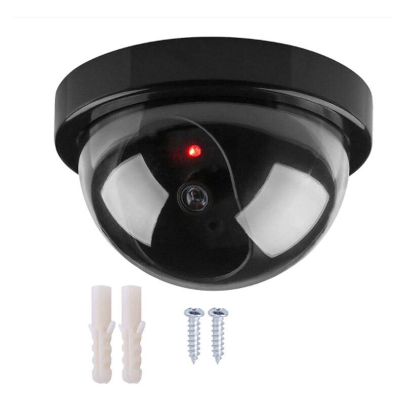 1pc Waterproof Simulated Surveillance Camera With Light Sensor, 30 Red Led  Lights Powered By 2 Aa Batteries