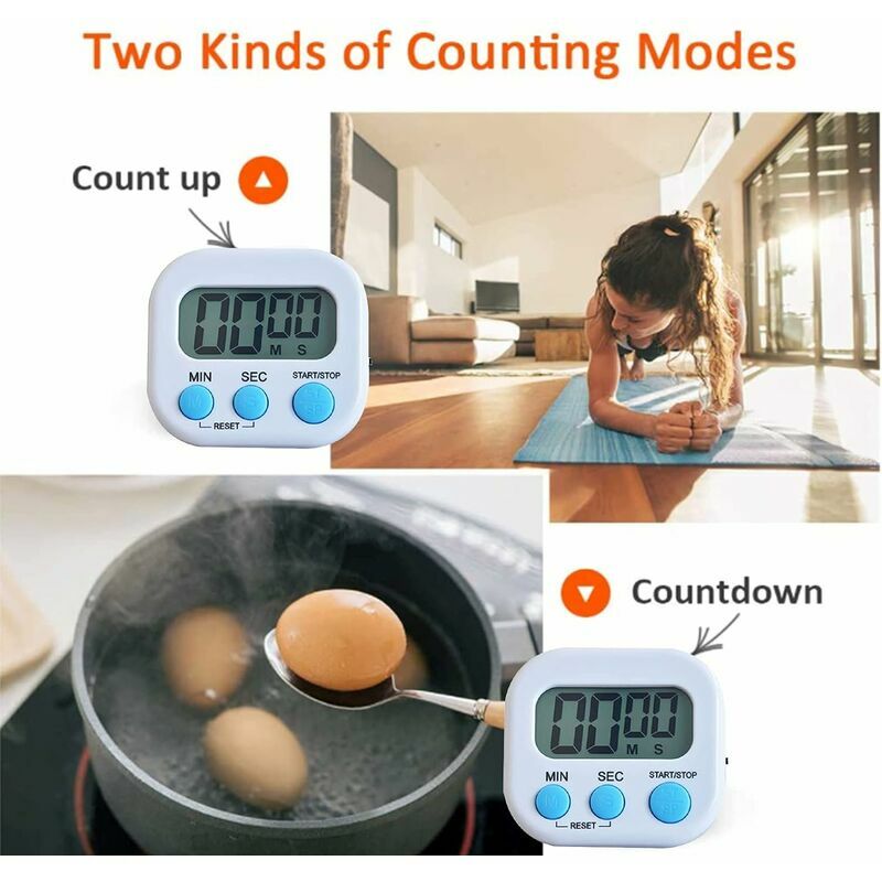 Magnet Kitchen Timer 99-minute Digital Count Up & Countdown Timers  Adjustable Angle Loud Alarm Desktop & Hanging Cooking Timer Clock For Time  Manageme