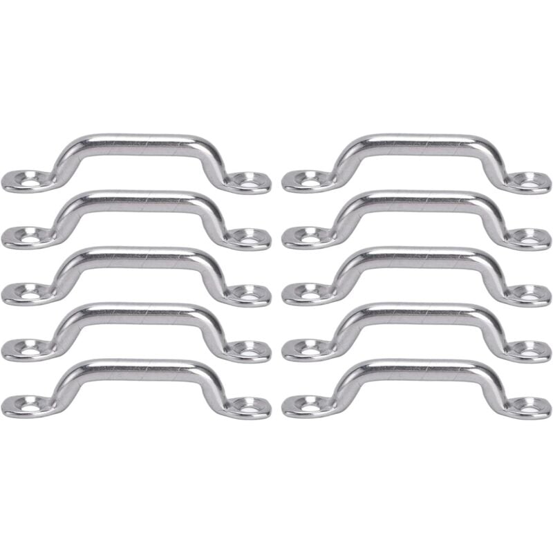 Pack Of 6 Stainless Steel Bimini Boat Top PAD Eye, Eye Straps, Tie Down, Kayak Deck, Tie Down Anchor Point, Footman's Loop For Kayak Canoe Rigging