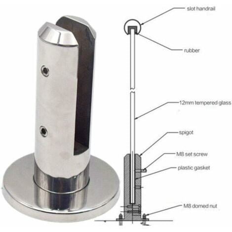 AlwaysH Stairs Swimming Pool Spigot Glass Balustrade Railing Balcony Glass Fence Clamp for Swimming Pool Balcony Fence