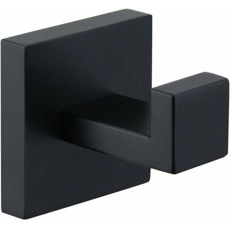 AlwaysH Matte Black Towel Hook, SUS304 Stainless Steel Coat Hook, Towel Rack, Modern Industrial Style Bathroom Wall Hook