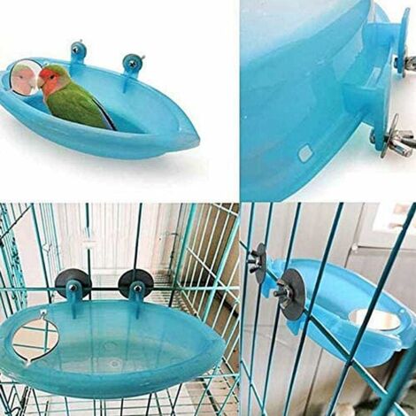 AlwaysH Bird Bath Bowl Basin Hanging Birdbath Toy Pet Parrot Budgie ...