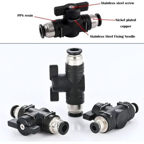 AlwaysH 5pcs 8mm Pneumatic Fittings Push Quick Connector Manual Push ...