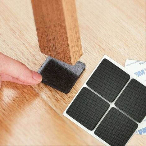 AlwaysH 20Pcs Non-Slip Rubber Pad Adhesive Rubber Pad Felt Pad Adhesive Furniture Pad for Protecting Tiles, Tables, Wood Floors 4.2 x 4.2cm (Black) ,