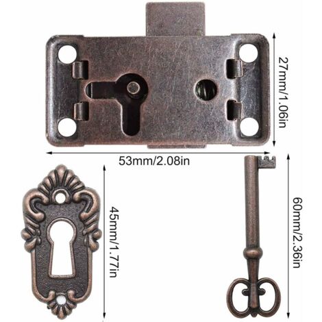 AlwaysH 2 Pcs Cabinet Lock Antique Lock Decorative Furniture Lock With ...