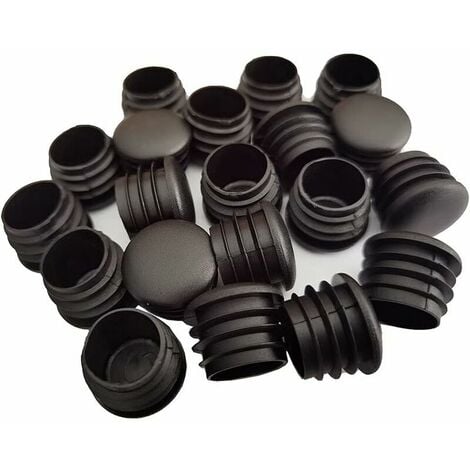 AlwaysH Round Plastic Plug, 20 Pcs Black Tube End Plug Chair Plug Glides Round Furniture End Plug Chair/Leg Pipe Cover Insert (25mm)