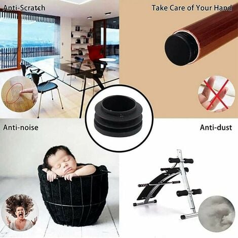 AlwaysH Round Plastic Plug, 20 Pcs Black Tube End Plug Chair Plug Glides Round Furniture End Plug Chair/Leg Pipe Cover Insert (25mm)