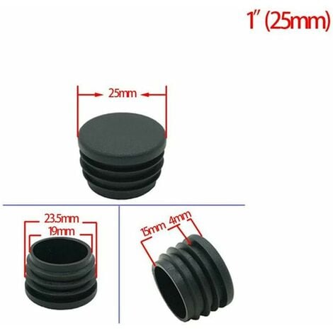 AlwaysH Round Plastic Plug, 20 Pcs Black Tube End Plug Chair Plug Glides Round Furniture End Plug Chair/Leg Pipe Cover Insert (25mm)