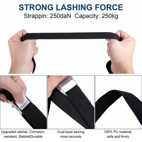 Buy Lashing Straps 16.4ft, Cargo Straps Cam Buckle Tie Down Straps Up To 250 Lbs For Lashing Kayak Car Roof Furniture Cargo Bike Car Top Roof Rack Sup Surfboards 1 Inch Wide Black 4 Pack