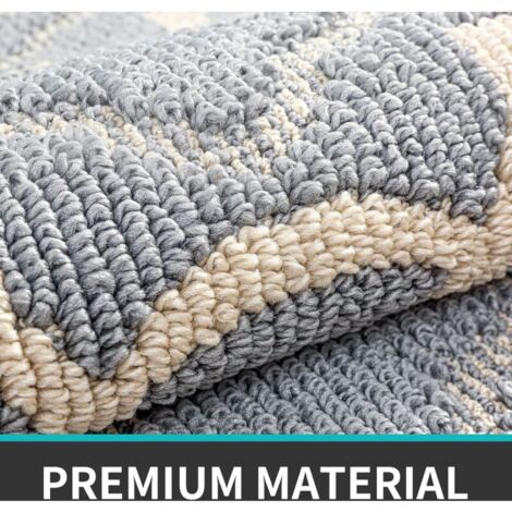 AlwaysH Non-Slip Doormat, Absorbent and Resistant Indoor and Outdoor Door Mat, Machine Washable Entrance Mat, Anti-Dust - 50 x 80 cm, Gray