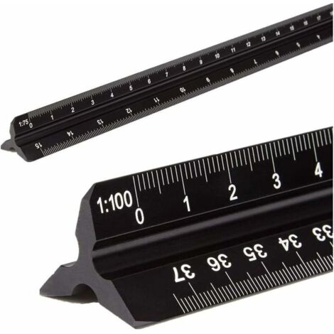 AlwaysH Aluminum Triangular Architect Ruler, Metric 1:20, 1:25, 1:50, 1 ...