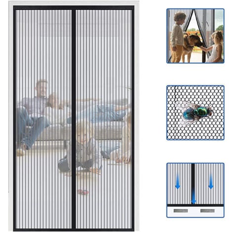 AlwaysH Hands-Free Reinforced Magnetic Screen Door Self-Sealing Screen Door Curtain Heavy-Duty Mesh Partition Keeps Bugs Out - Pet and Pet Friendly