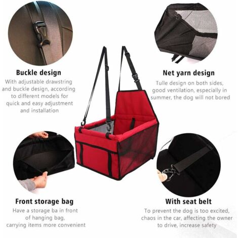Taylor & Brown Grey Pet Car Booster Seat Waterproof, Breathable Travel Carrier Bag With Safety Leash For Small Pets
