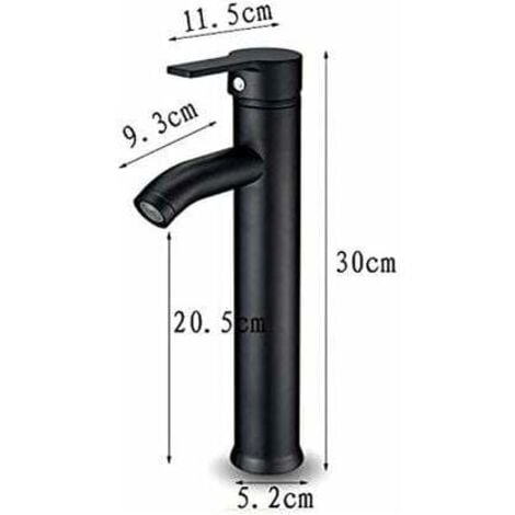 AlwaysH Matte Black Faucet Copper Bathroom Sink Mixer Tap Matte Hot Cold Water Basin Sleek faucets and retro design Single hole lever faucet Durable basin