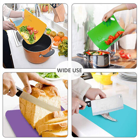 AlwaysH Set Of 6 Pcs Color Coded Plastic Chopping Boards   BPA Free