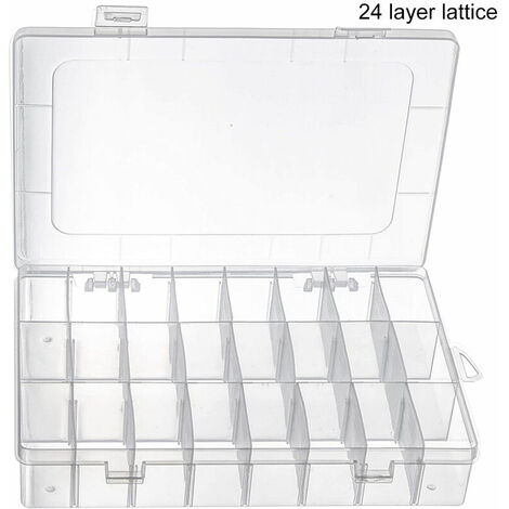 AlwaysH Storage Box with Adjustable Dividers, 15/24/36 Compartment Organizer  Clear Storage Container for Bead Organizer, Fishing Tackle, Felt Board and  Storage