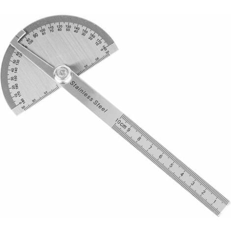 AlwaysH Stainless Steel Protractor, 0-180 Degree Angle Ruler, Round ...