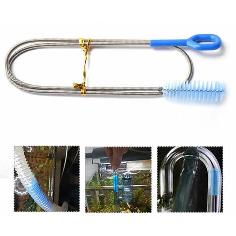 AlwaysH Extra long drain cleaning brush, length 1.55 m, super flexible drain cleaning tool, drain cleaning brush, blue