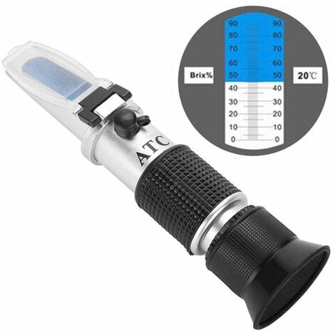 AlwaysH Brix Meter 0-90% Brix Meter Handheld Refractometer Home Measuring Instrument Brix Meter Brix Meter ATC Temperature