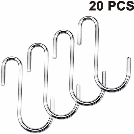 20 Pack S Hooks for Hanging Plants, Stainless Steel S Hooks for