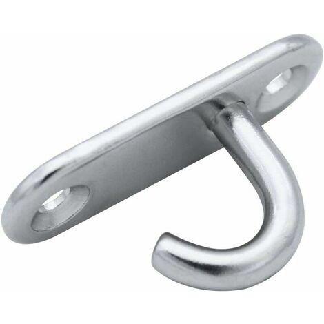 AlwaysH (6 Pieces) 304 Stainless Steel Ceiling Hooks M5 Oval Open Hooks Eye  Plate Anchor Wall