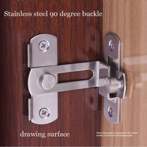 AlwaysH 90 Degree Right Angle Door Lock, Buckle Bolt Cam Lock for Door and Window Sliding Latch Bar Barn Door Lock Sliding Latch