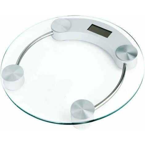 AlwaysH Digital Glass Bathroom Scale with 180 kg Capacity and LCD Display, Transparent White