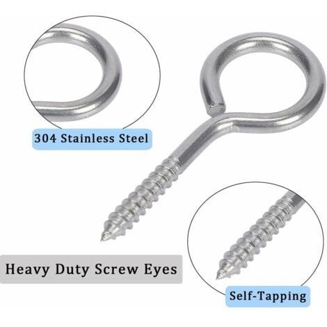 Stainless Steel Screw Hook Self Tapping Eye Bolt Hook - China