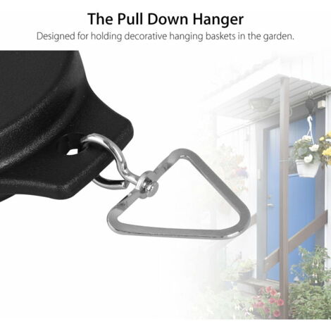 4 Pack Pulley Retractable Hook Pulley Hanger Flower Basket Hook Hanger For  Garden Baskets Pots And