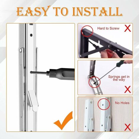 AlwaysH 400mm Folding Bracket, Folding Shelf Brackets Max Load 150kg, Stainless Steel Folding Console Bracket, Wall Shelf Bracket (2Pcs)