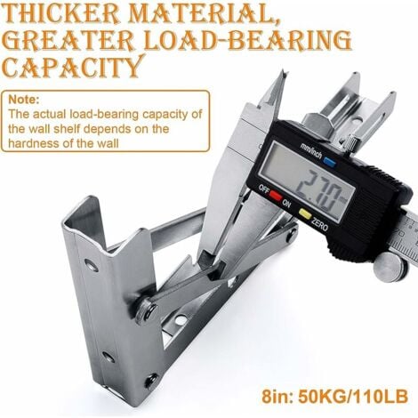 AlwaysH 400mm Folding Bracket, Folding Shelf Brackets Max Load 150kg, Stainless Steel Folding Console Bracket, Wall Shelf Bracket (2Pcs)