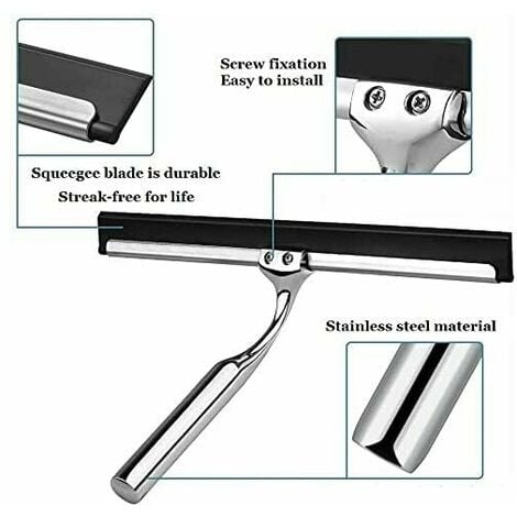 1pc Shower Squeegee, Stainless Steel Bathroom Squeegee, with Hook, for  Effective Cleaning, Bathroom Window Squeegee (Gold)