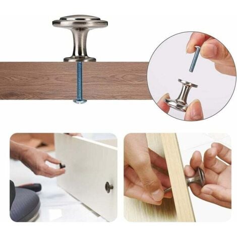 AlwaysH Silver Drawer Door Handle,Round Door Knobs Knobs,Silver Round Drawer Pulls,30mm Furniture Knob apply to Furniture Handles for Cupboard Cabinet Kitchen（25 Pieces）
