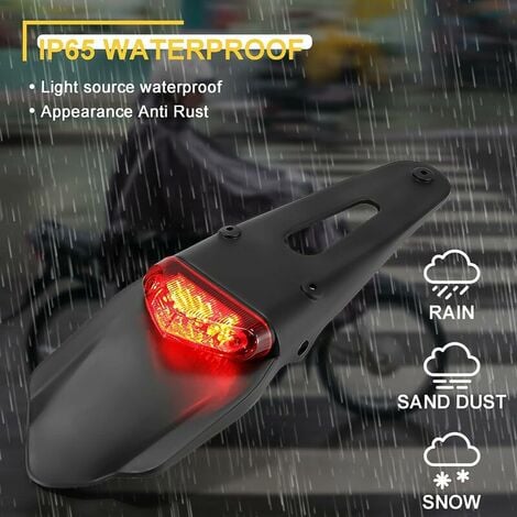 AlwaysH Motorcycle LED Tail Stop Light with Mud Flap, Taillights for ...