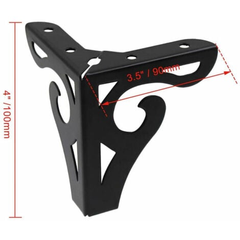 AlwaysH 4 Pieces European Style Iron Coffee Table Legs DIY Furniture Leg 10cm Height with Screws - Black