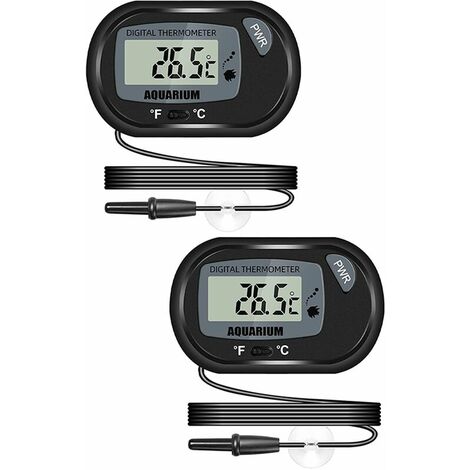 Set Of 3 Lcd Aquarium Thermometers, Digital Digital Thermometer With  Waterproof Probe Compatible With Aquarium, Terrarium And Vivarium