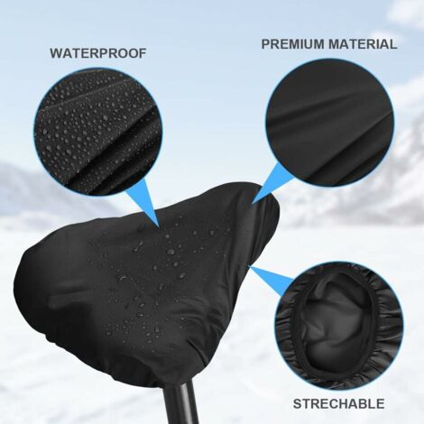 AlwaysH 2 Pack Bike Saddle Cover,Triomphe Waterproof Bike Seat Cover with Elastic, Waterproof Universal Size Bicycle Seat Rain Cover Dust Covers for Saddle