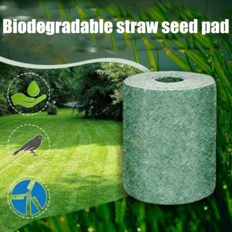 AlwaysH Grass Seed Mat Roll, 10FT Biodegradable Grass Growing Mat, Grass Seed Mat Fertilizer Garden Picnic Gardening Lawn Planting Mat（3×0.2m）