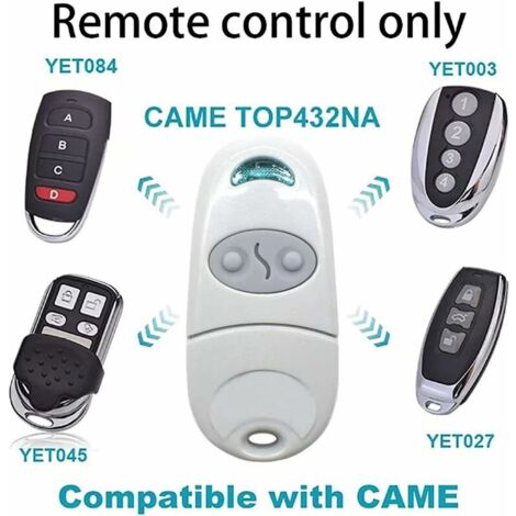 AlwaysH (2, White)Universal Gate Remote Control, Garage Door Opener Remote, Portable Key Transmitter, Garage Door Remote Control for Came Top 432NA/432EE/432 EV/432M THISNDE