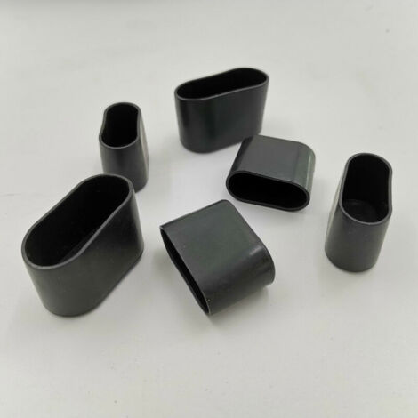 AlwaysH 16 pieces oval end caps for table and chair, 15 30 mm, Black