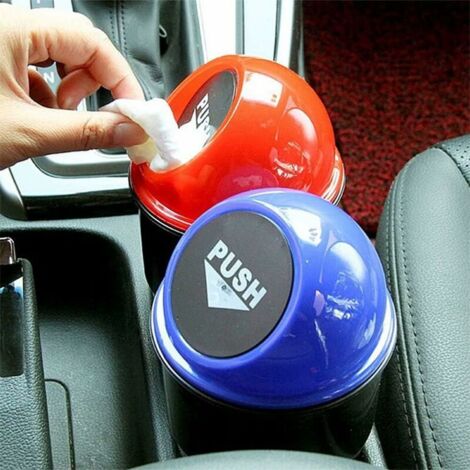 Car Trash Can With Lid, Car Trash Bin Hanging, Mini Car Trash Can With Lid,  Push-on Design Car Garbage Can, Portable Hanging Mini Wastebasket Bin Tras