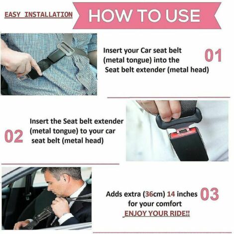 AlwaysH Seat belt extender, car seat belt extender, seat belt buckle () 20CM