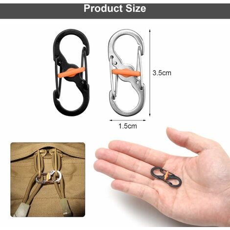 AlwaysH 10 Pack Small Stainless Steel Screw Snap Hooks Small Carabiner Mini  Keychain S Double Carabiner