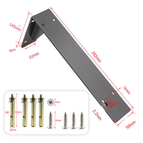 AlwaysH Set of 2，Shelf Bracket 290mm, Heavy Duty Bracket Brackets with ...