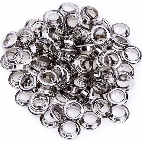 100Pcs Sets Eyelets 14Mm Grommet Kit Eyelets Tools Metal Grommet Eyelet Kit  With Eyelet Tools For Canvas Tarp Tent Repair Silver 