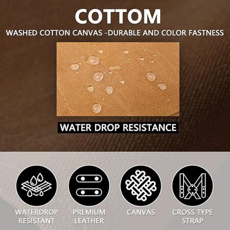 AlwaysHApron for Men and Women, Canvas Apron with Pockets - Cross Back Kitchen Apron for BBQ Cooking, BBQ Cooking, Barber Shop (1 Pack, Brown)
