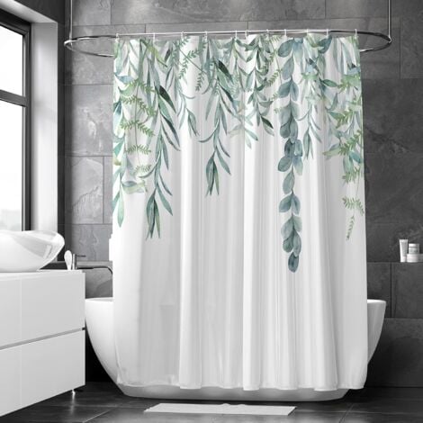 AlwaysHShower curtain green shower curtain for bathroom extra long shower curtains with 12 hooks 72 x